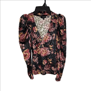 Ted Baker London Ettya Floral Velvet Burnout Puff Sleeve Top